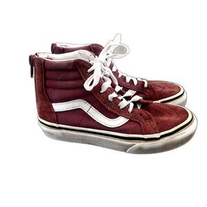 Vans Sk8-Hi Sneakers Skate High Top Burgundy Red Suede Toddler Boys Size 12